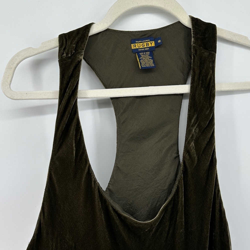Ralph Lauren VTG Y2K Streetwear Grunge Whimsigoth Dark Velvet Tank Top Sz12 - Picture 3 of 10